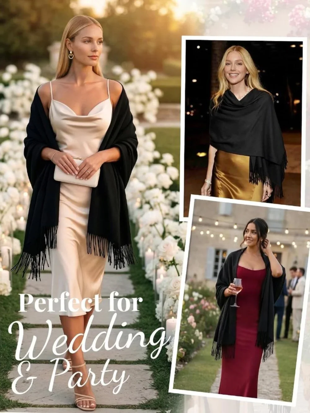 Elegant Women's Shawl Wrap Scarf for Evening Dresses & Weddings - Versatile